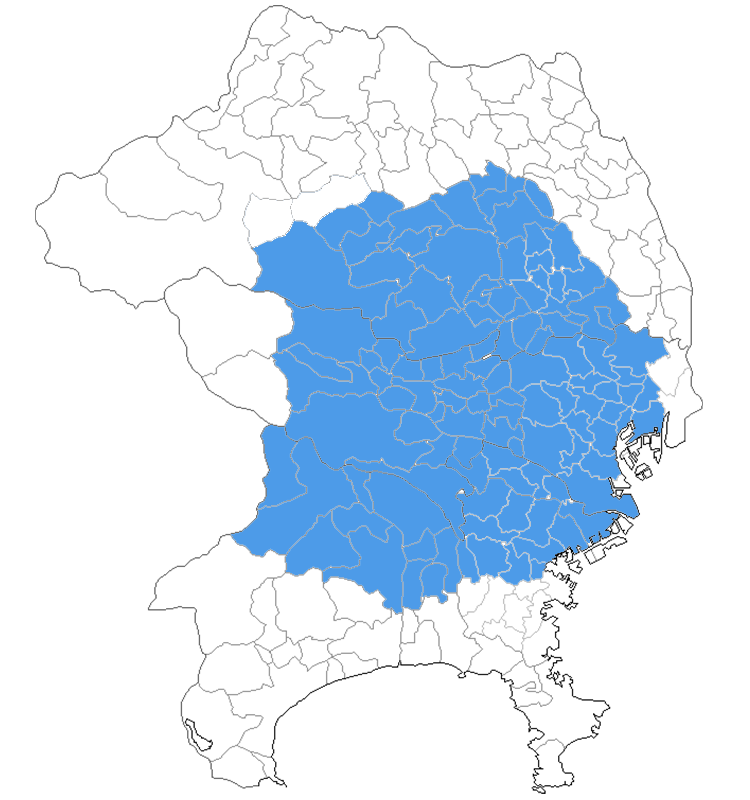 対応地域の地図